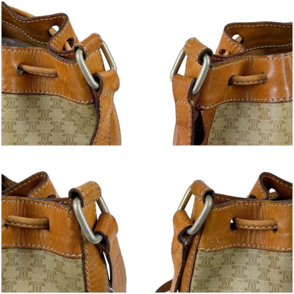 Celine Drawstring Shape Shoulder Bag Beige Brown … - image 5